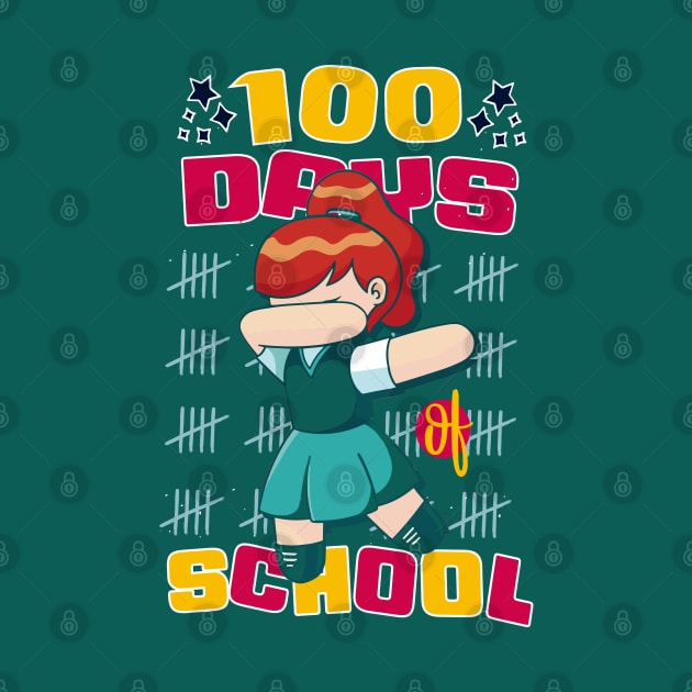 100 days of school featuring a dabbing Football #1 by XYDstore