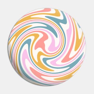 Swirl Wavy Abstract Colorful 70s Pin