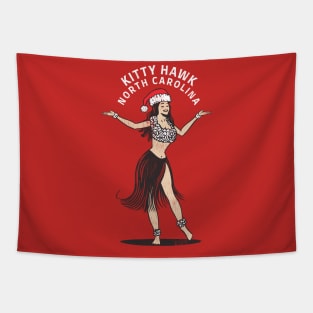 Kitty Hawk, NC Christmas Vacationing Holiday Hula Girl Tapestry