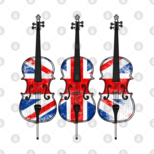 Cello UK Flag Cellist String Player British Musician by doodlerob