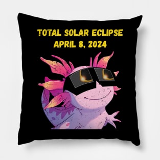 Total Solar Eclipse 2024 Grunge Axolotl Pillow