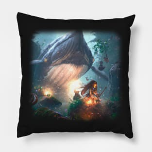 Creature in magical forest Pillow