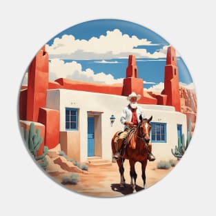 Santa Fe United States of America Tourism Vintage Poster Pin