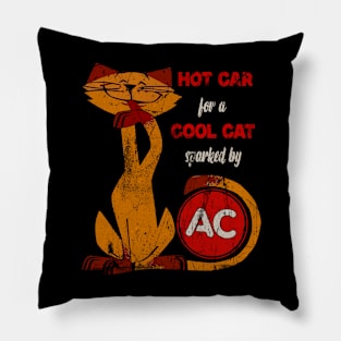 Cool Cat Spark Plugs // 60s Vintage Pillow