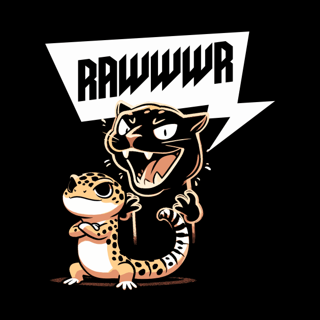 RAWWWR I am a Leopard Gecko (Back Print) by DoodleDashDesigns