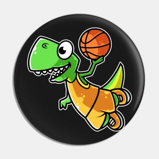 Tyrannosaurus Rex Basketball Team Sports B-ball Dinosaur design Pin