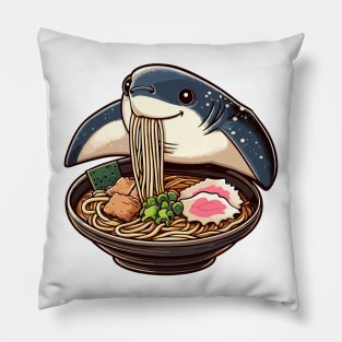 Eagle Ray Eating Ramen Pillow