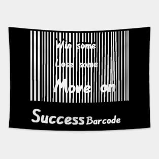 Success Barcode illustration on Black Background Tapestry