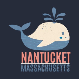 Nantucket Massachusetts Retro Whale T-Shirt