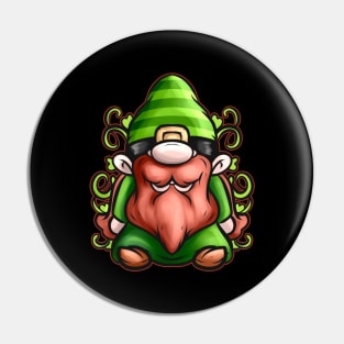 Green Gnome With Ornaments For St Patricks Day Pin