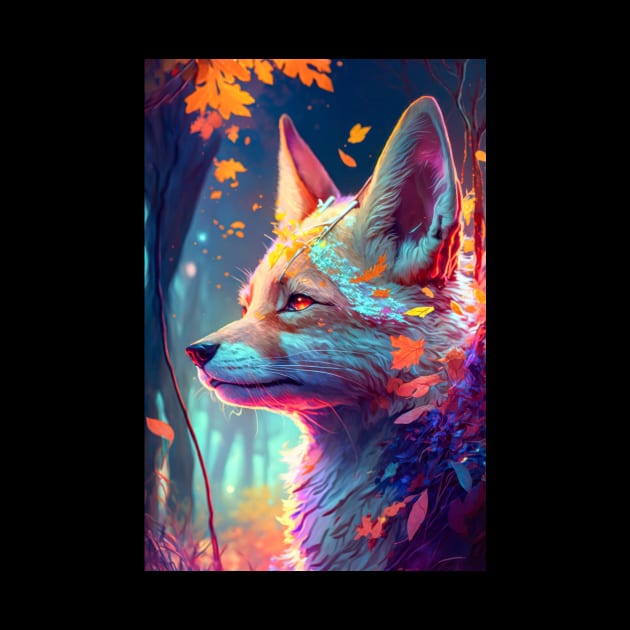 Fox Animal Portrait Painting Dark Character Spirit by Cubebox