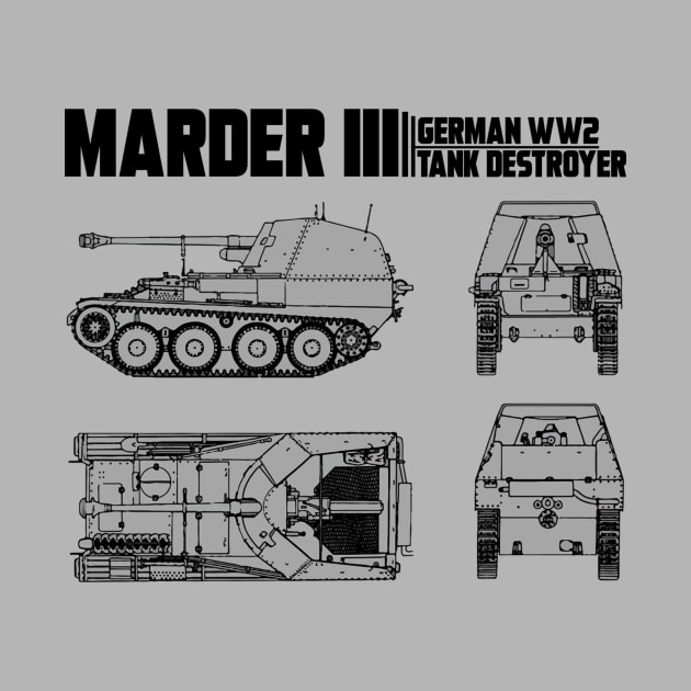 MARDER III TANK DESTROYER by theanomalius_merch