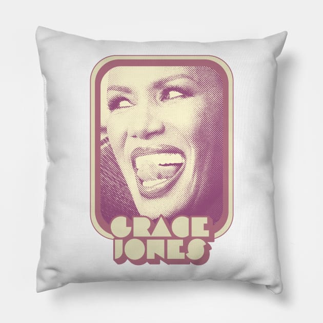 Grace Jones / Retro Style 80s Aesthetic Design Pillow by DankFutura