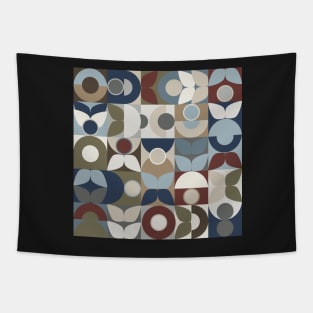 Geometric Retro Vintage Abstract Pattern Woodland Tapestry