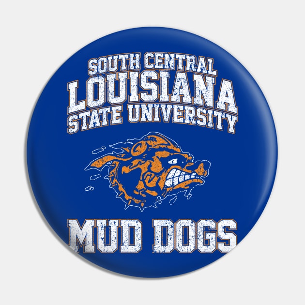 SCLSU Mud Dogs Football Pin by huckblade