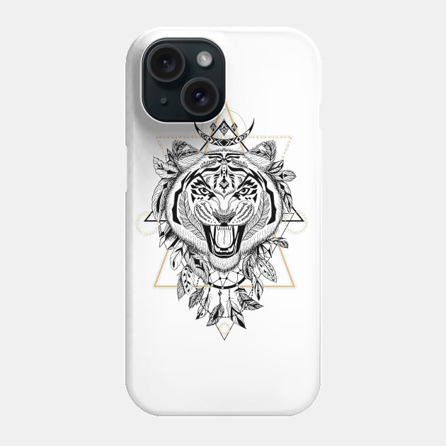 Tiger in aztec style Phone Case by fears