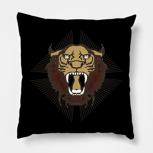 Polygonales Angry Tiger Pillow by miriamdunca