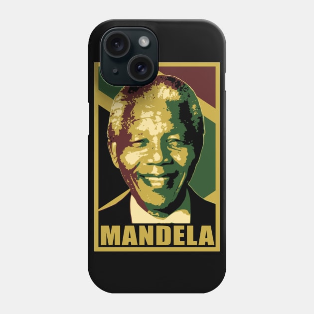 Nelson Mandela Smile Poster Pop Art Phone Case by Nerd_art