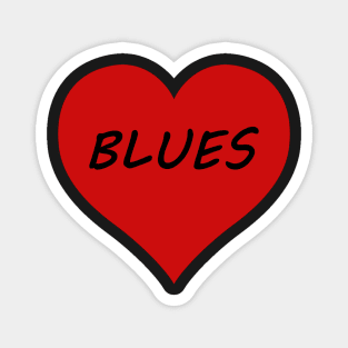 Blues Lover's Classic Retro Heart Magnet