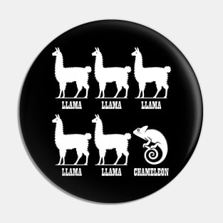 Llama Llama Llama Llama Llama Chameleon (White) Pin