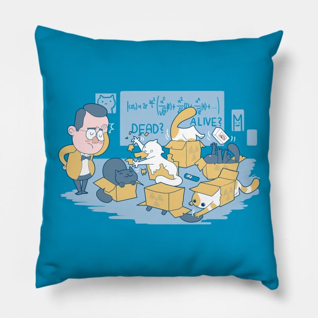 Schroedinger's cats are doing it wrong Pillow by Queenmob