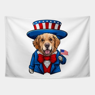 Fourth of July Golden Retriever Tapestry