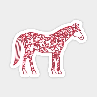 Horse with Roses Magnet