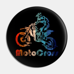 Retro MotoCross Vintage Grunge Dirt Bike Rider Gifts Pin