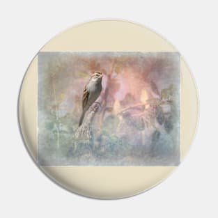 Chipping Sparrow in Nature with Painterly Effect Pin