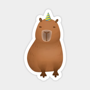 Capybara Wearing a Party Hat Magnet