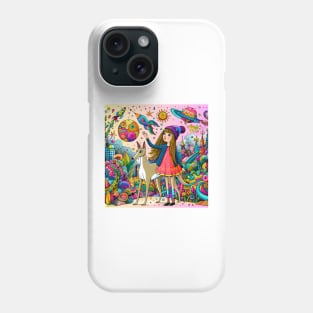 Magical Dog and Girl Whimsical Fantasy Phone Case