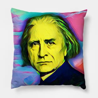 Franz Liszt Colourful Portrait | Franz Liszt Artwork 7 Pillow