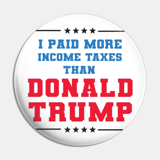 I Paid More In Taxes Than Donald Trump Pin by  Funny .designs123