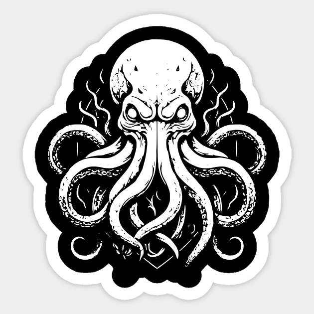 Octopus line art - Octopus Illustration - Sticker | TeePublic