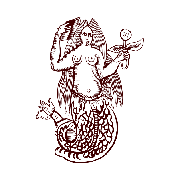 Woodcut Mermaid by n23tees