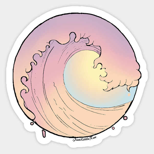 wave pastel wave sticker teepublic www