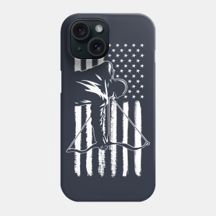 Retro Vintage Style American Flag Bow Hunting Gift For Hunter Phone Case