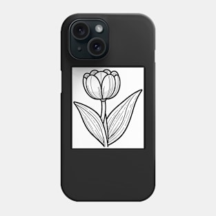 Black And White Tulip Design Phone Case