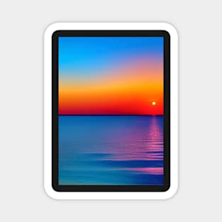 STUNNING ORANGE TINGED OCEAN SUNSET Magnet