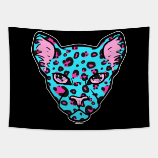 Pink and Blue Leopard Tapestry