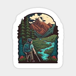 Beautiful Hiker Motif - Buy and Plant a Tree Magnet
