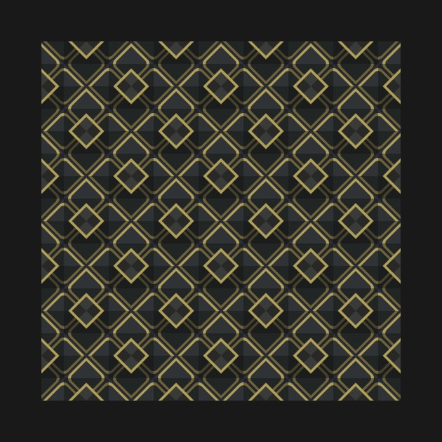 Mosaic Tile Black and Gold by Blue-Banana