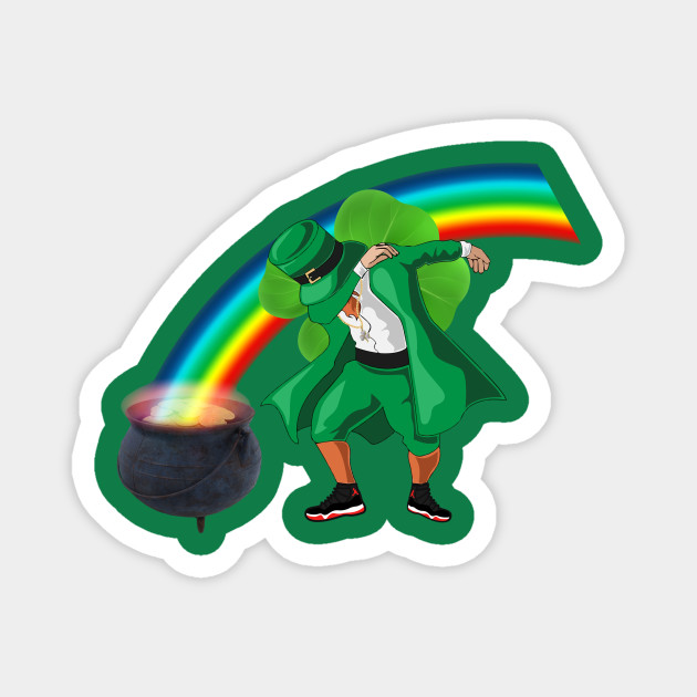 Dabbing Leprechaun Pot Of Gold Rainbow St Patricks Day Magnet Teepublic Au