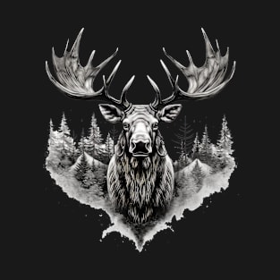 Elk deer nature Scandinavian forest T-Shirt