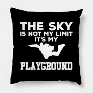 Sky Playground - Skydiver Skydiving Parachuting Pillow