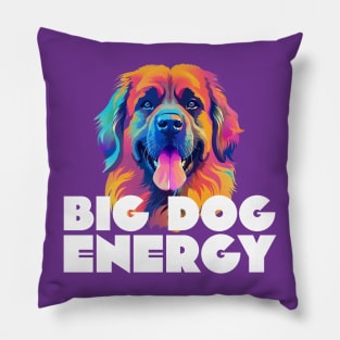 Big Dog Energy Leonberger Colorful Graphic Print Pillow