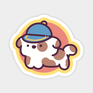 Happy Dog with A Cap Magnet