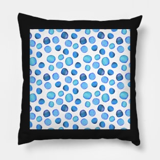 Watercolour Dots in Blue Pillow