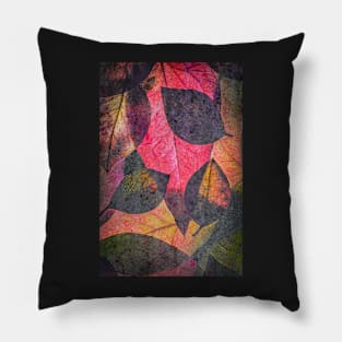 Colourful Abstract Leaf Collage with Texture Pillow