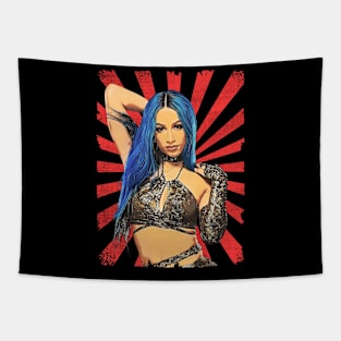 Sasha Bank Wrestling Vintage Fan Art Tapestry